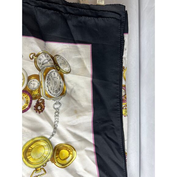 Vintage scarf with watch design for Lawrence Bentley made it Italy - Picture 3 of 4